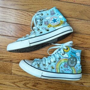 Converse Junior Sneaker Sz 4 Chuck Taylor All Star High Top Camp 667897f Rainbow